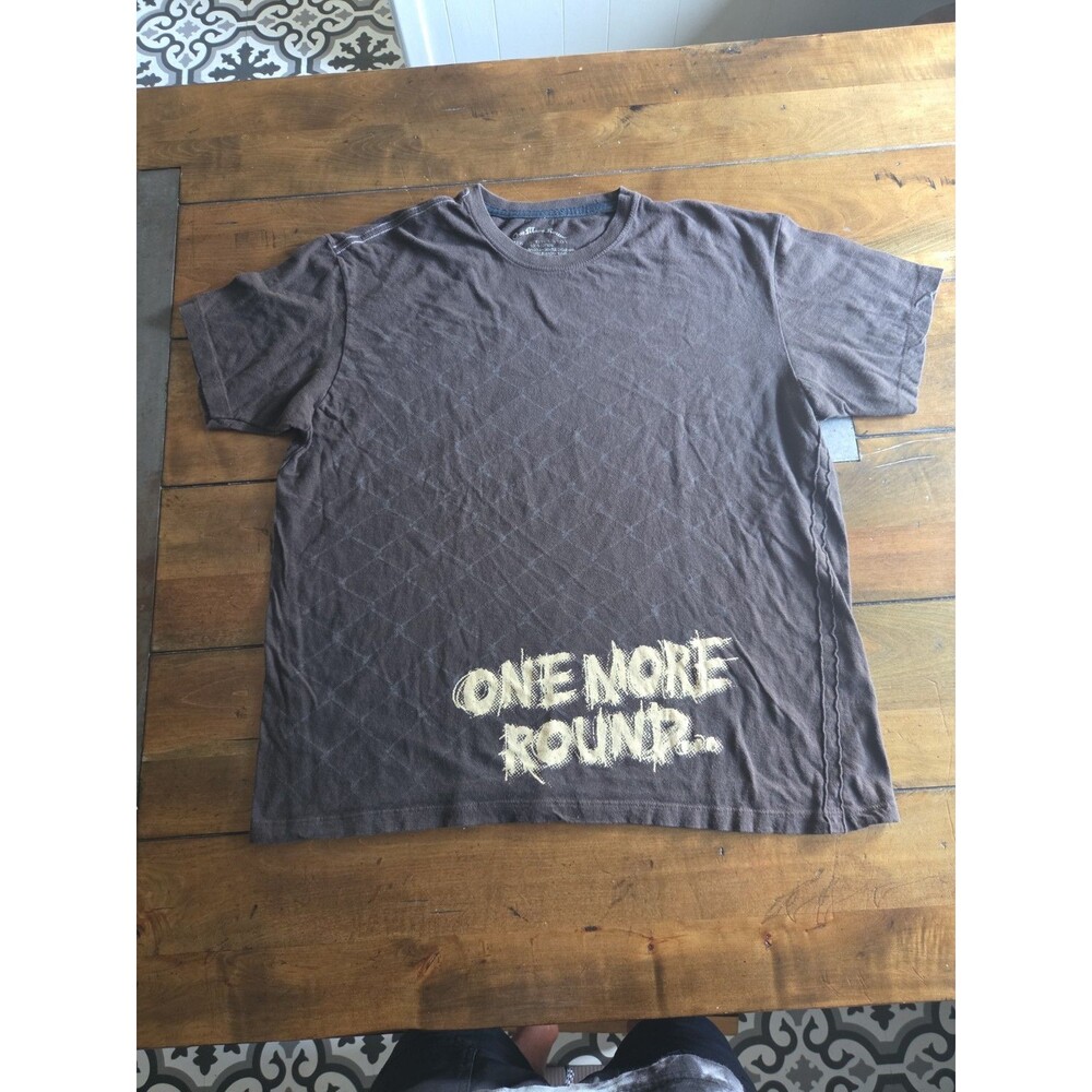 one more round xl shirt mma y2k distressed graphic gym tee faded black